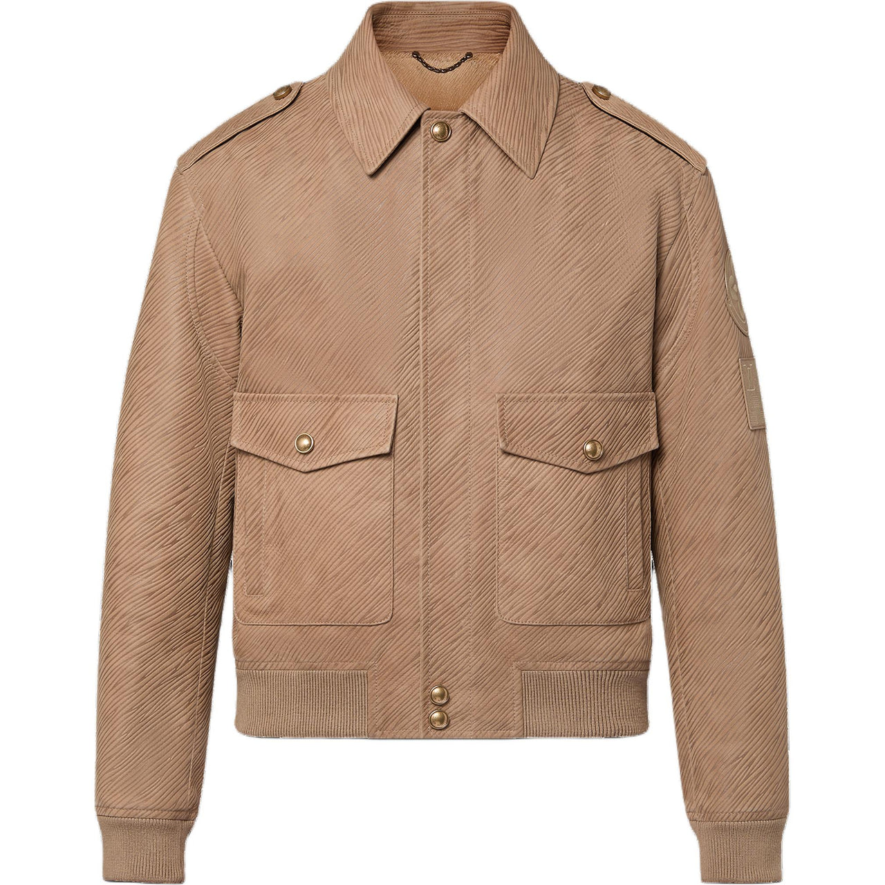 LOUIS VUITTON Epi Embossed Leather Flight Jacket