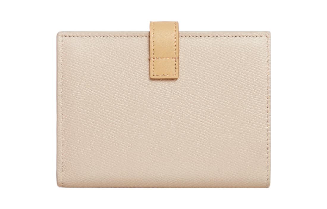 CELINE Grained Calfskin Wallet Medium Size Women's Stone Gray Stone
