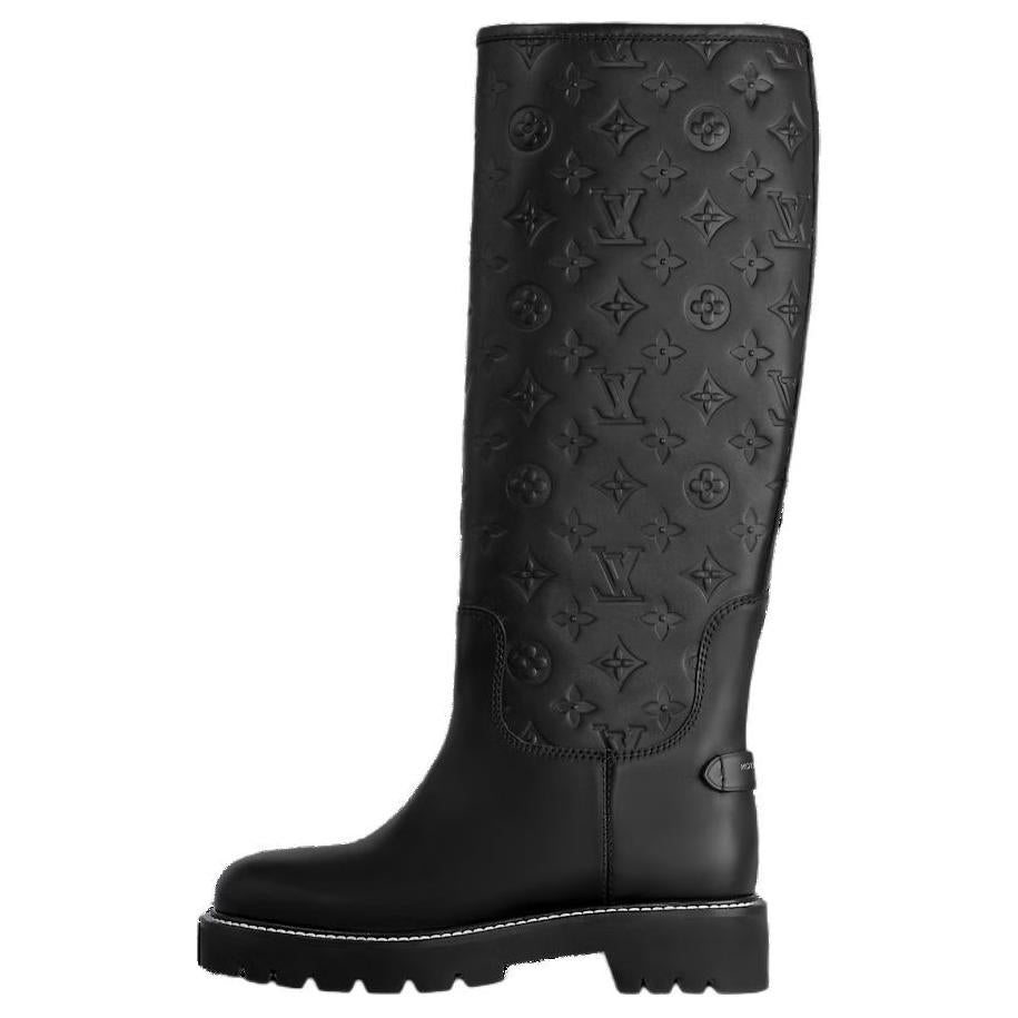 LOUIS VUITTON Territory Knee-high Boots Women's Black