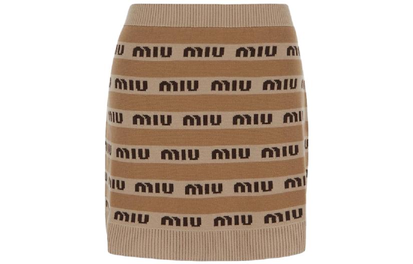 MIU MIU Casual Short Skirts Women's Brown