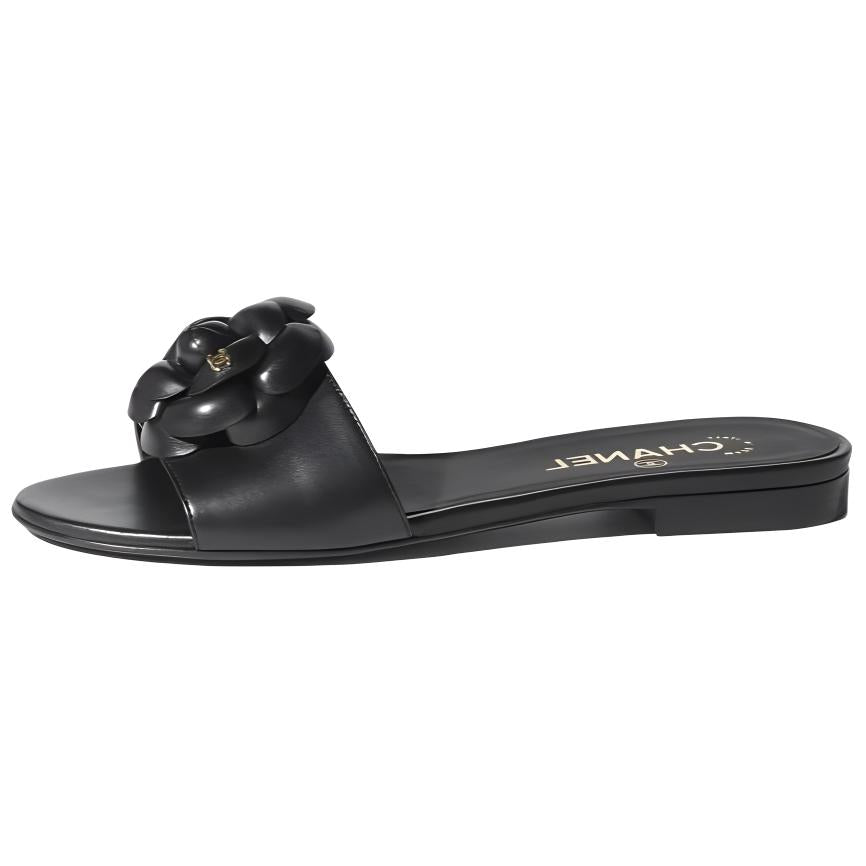 CHANEL Slide Slippers Women's Black