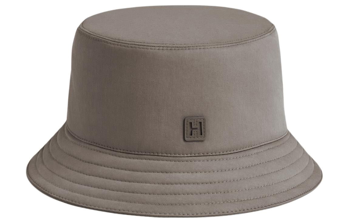 HERMES Cotton Bucket Hats Unisex Gray