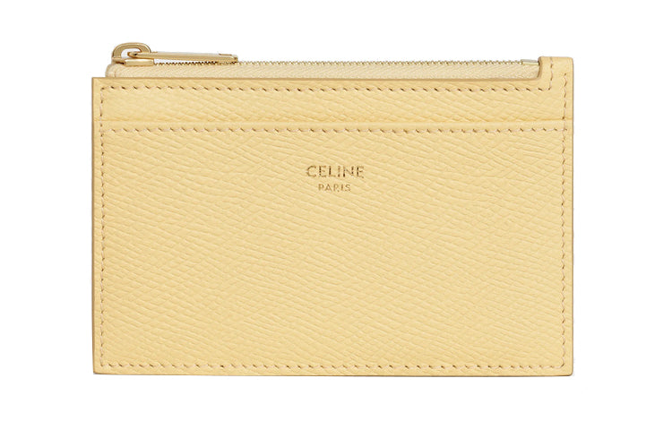 CELINE Grained Calfskin Card Holder Women's Blossom Pink