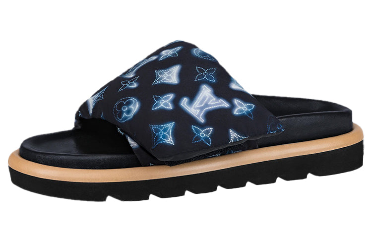 LOUIS VUITTON Louise Slide Slippers Women's Blue