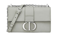 DIOR 30 Montaigne Grained Calfskin Box Bag Crossbody Bags Shoulder Bags Women's Gray