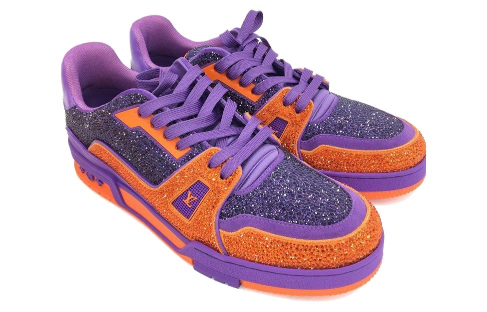 LOUIS VUITTON Trainer Low Top Stylish Skateboarding Shoes Men's Purple Orange