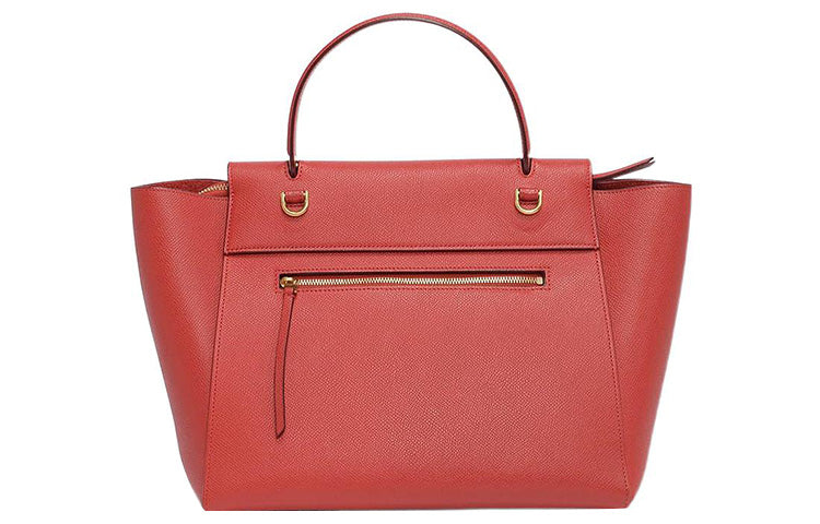 CELINE Belt Grained Cow Leather Handbag Catfish Bag Portable Crossbody Bag Shoulder Bag Women's Candy Color/Fox Red