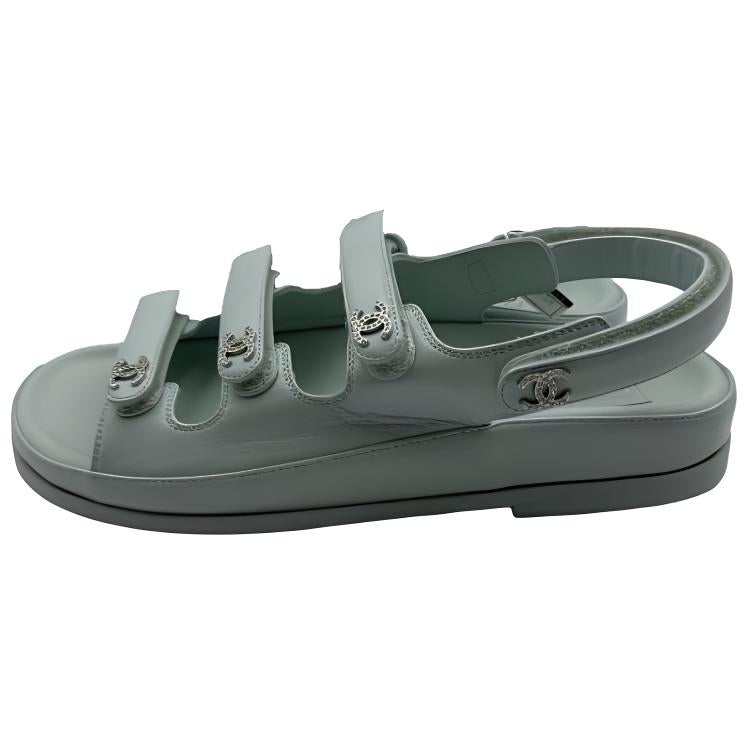CHANEL Strap Sandals Women's Teal