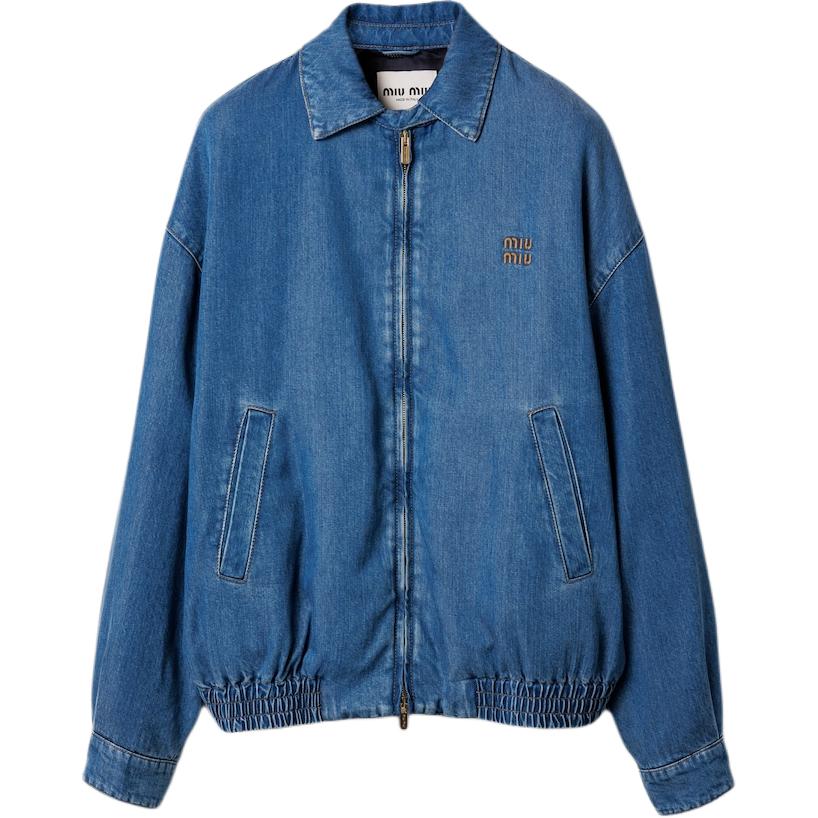 MIU MIU Logo-Embroidered Zipped Jacket