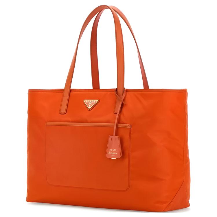 PRADA Re Edition Recycled Nylon Tote Bag, Shopping Bag, Shoulder Bag Women's Orange