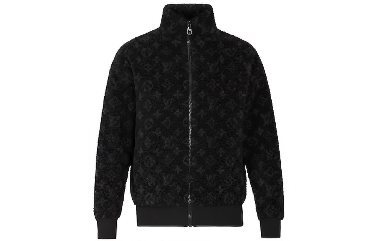 LOUIS VUITTON Velvet-feel Coat Men's Black
