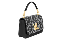 LOUIS VUITTON Twist Calfskin Handbag Shoulder Bag Crossbody Bag Medium Size Women's Black