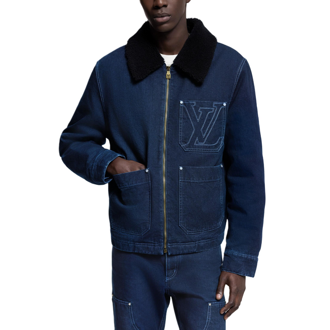 LOUIS VUITTON Wintery Workwear Denim Jacket