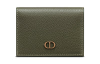 DIOR Grained Calfskin Business Card Holder Coin Purse Card Holder Men's Olive Green