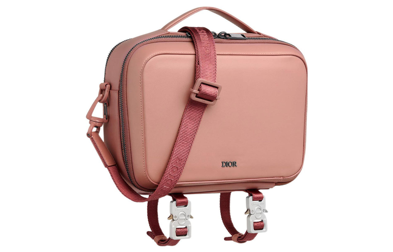 DIOR Aqua Smooth Calf Leather Shoulder Bag Crossbody Bag Men's Pink