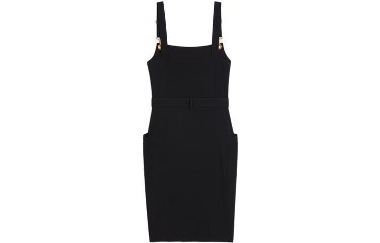 CELINE Workwear Viscose Sable Dress Black