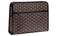 GOYARD JOUVENCE Calfskin Canvas Storage Bags Handheld Toiletry Bags Large Size Unisex Black