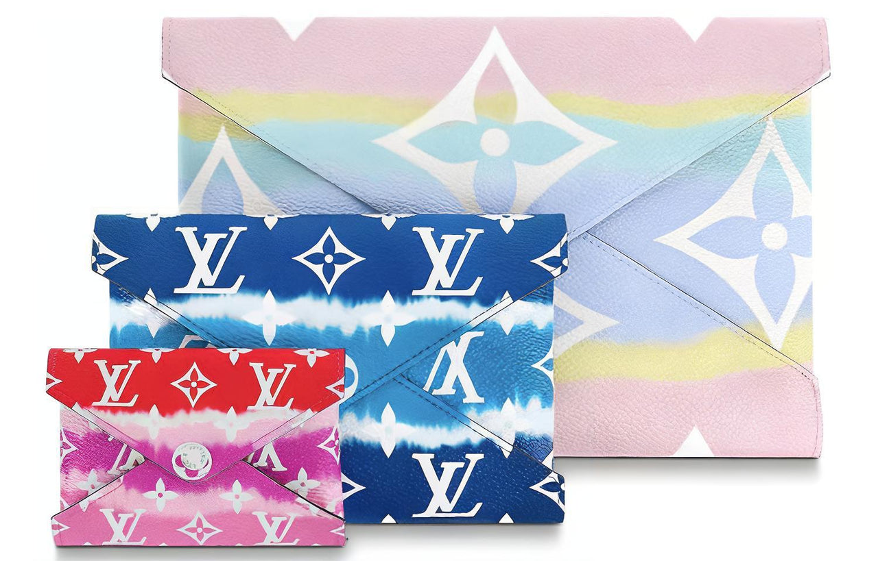LOUIS VUITTON Pochette Kirigami Lv Escale Pastel/Bleu/Rouge