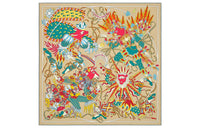 HERMES Mulberry Silk Silk Scarf Women's Yellow