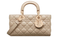 DIOR Lady D JOY Sheepskin Lady Dior Bag, Shoulder Bag, Crossbody Bag, Handbag Women's Natural & Ecru