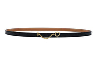 HERMES Carousel Pig Nose Gold Buckle Epsom Calfskin Double-Sided Leather Belt Unisex Black Width: 1.3cm