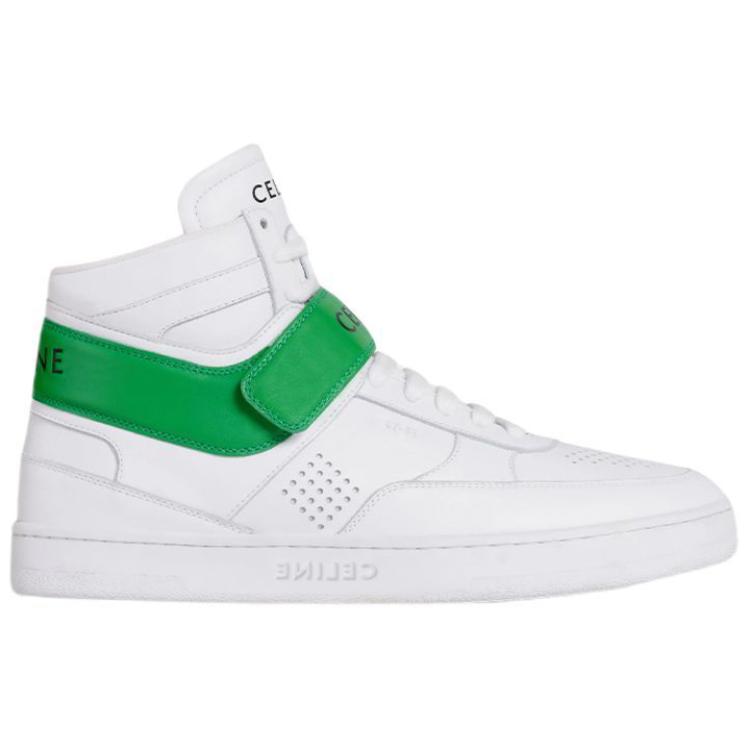 CELINE High-Top Stylish Skateboarding Shoes Women's White Green