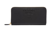 PRADA Saffiano Leather Wallet Women's Black