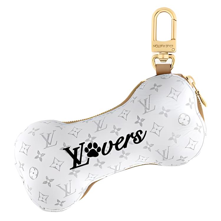 LOUIS VUITTON Metal Canvas Keychains Unisex White