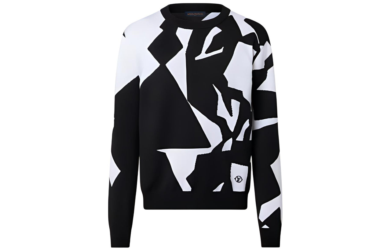 LOUIS VUITTON 2010s Lv Abstract Houndstooth Jumper