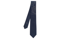 HERMES Ties Men Marine Blue/Cream