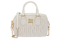 MIU MIU Matelassé Sheepskin Shoulder Bag, Crossbody Bag, Handbag Mini Women's White