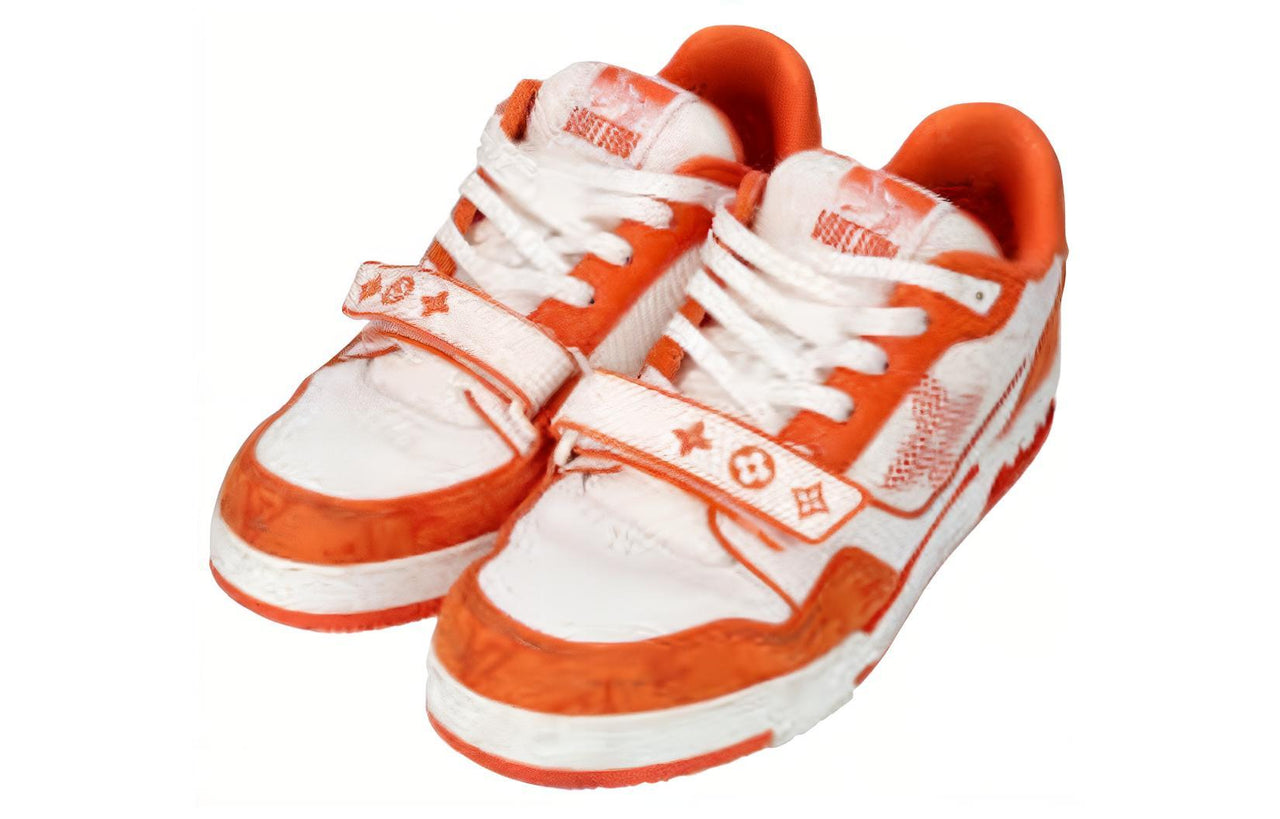 LOUIS VUITTON Lv Trainer 'White Orange Velcro'