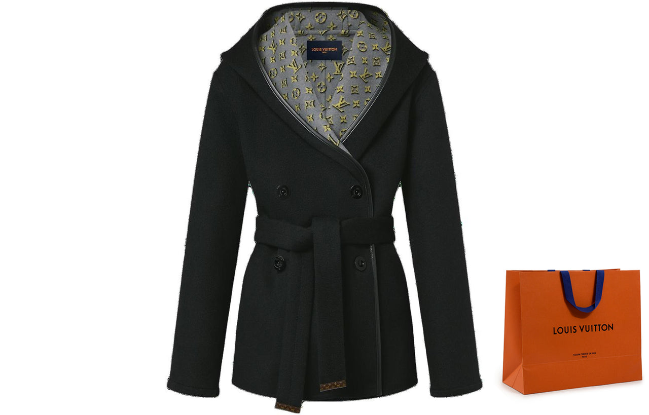 LOUIS VUITTON 1ABT6S 3D Monogram Double-Breasted Wrap Coat