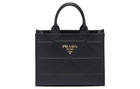 PRADA Leather Tote Bag Shopping Bag Shoulder Bag Crossbody Bag Handbag Medium Size Women's Black
