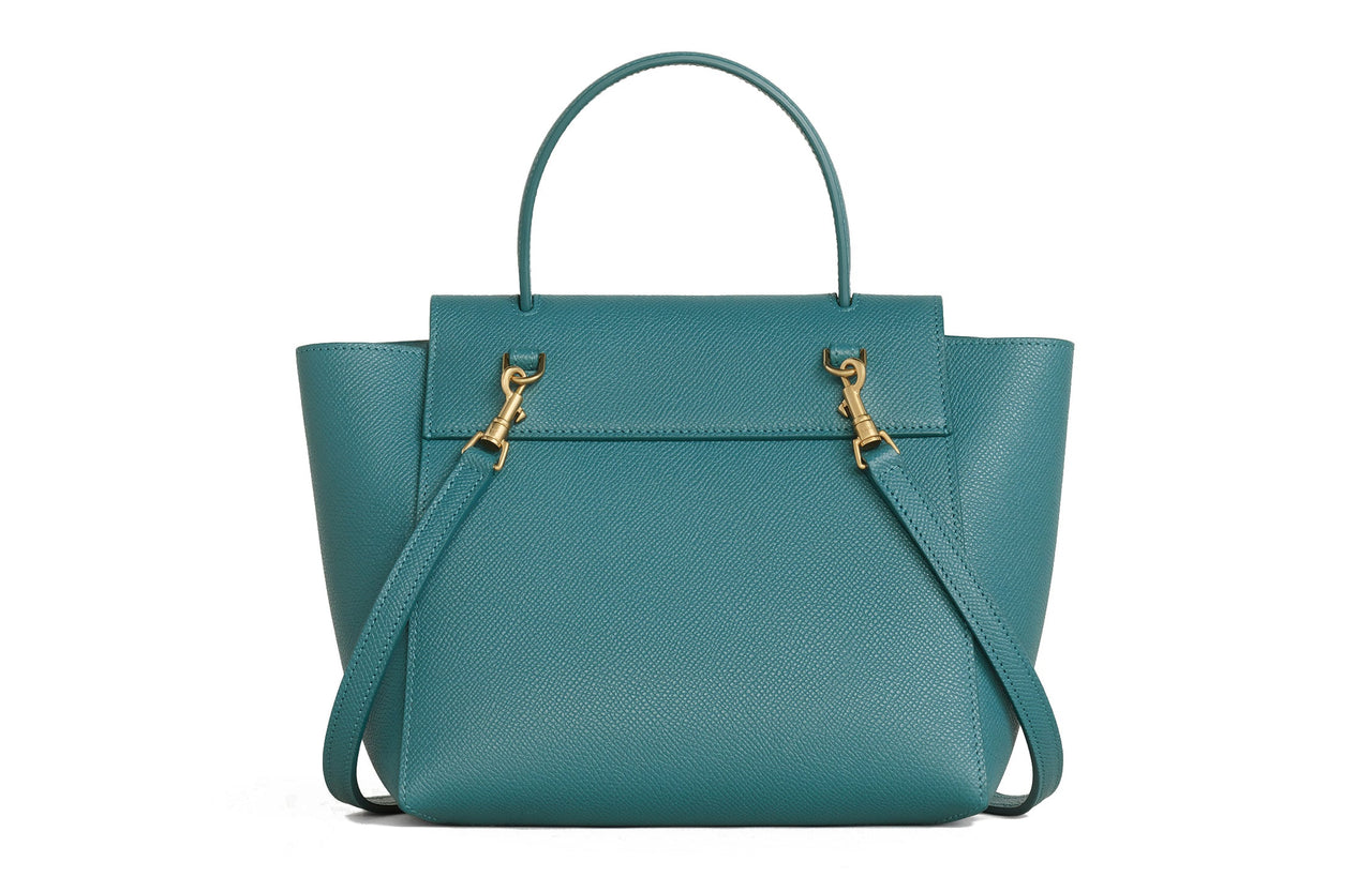CELINE Grained Calfskin Handbag Shoulder Bag Crossbody Bag Women's Candy Color Gray Blue