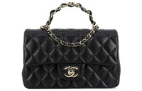 CHANEL Classic Flap CF Sheepskin Handbag, Shoulder Bag, Crossbody Bag Mini Women's Black