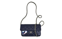 CHANEL 21K Winter Cow Leather 2-in-1 Shoulder Bag Crossbody Bag Handbag Regular Unisex Black Pink Multicolor