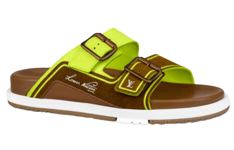 LOUIS VUITTON Trainer Slide Slippers Men's Yellow