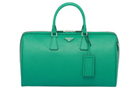 PRADA Symbol Cross-Stitch Leather Handbag Shoulder Bag Crossbody Bag Travel Bag Regular Men's Green
