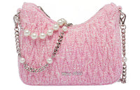 MIU MIU Matelassé Soft Sheep Leather Shoulder Bag Crossbody Bag Handbag Women's Pink