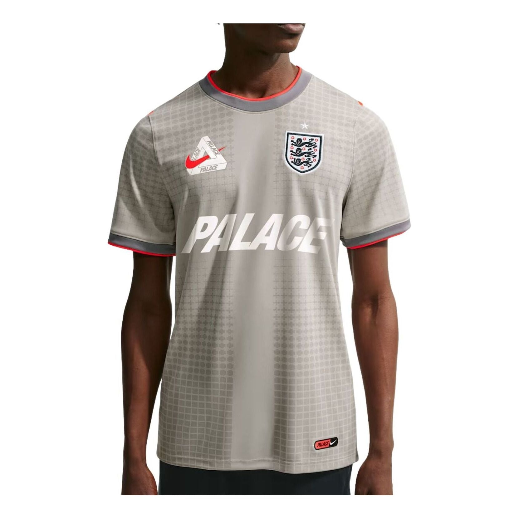 Nike x England x Palace Academy Pro T-Shirt 'Pewter Grey Bright Crimson' IH1672-052