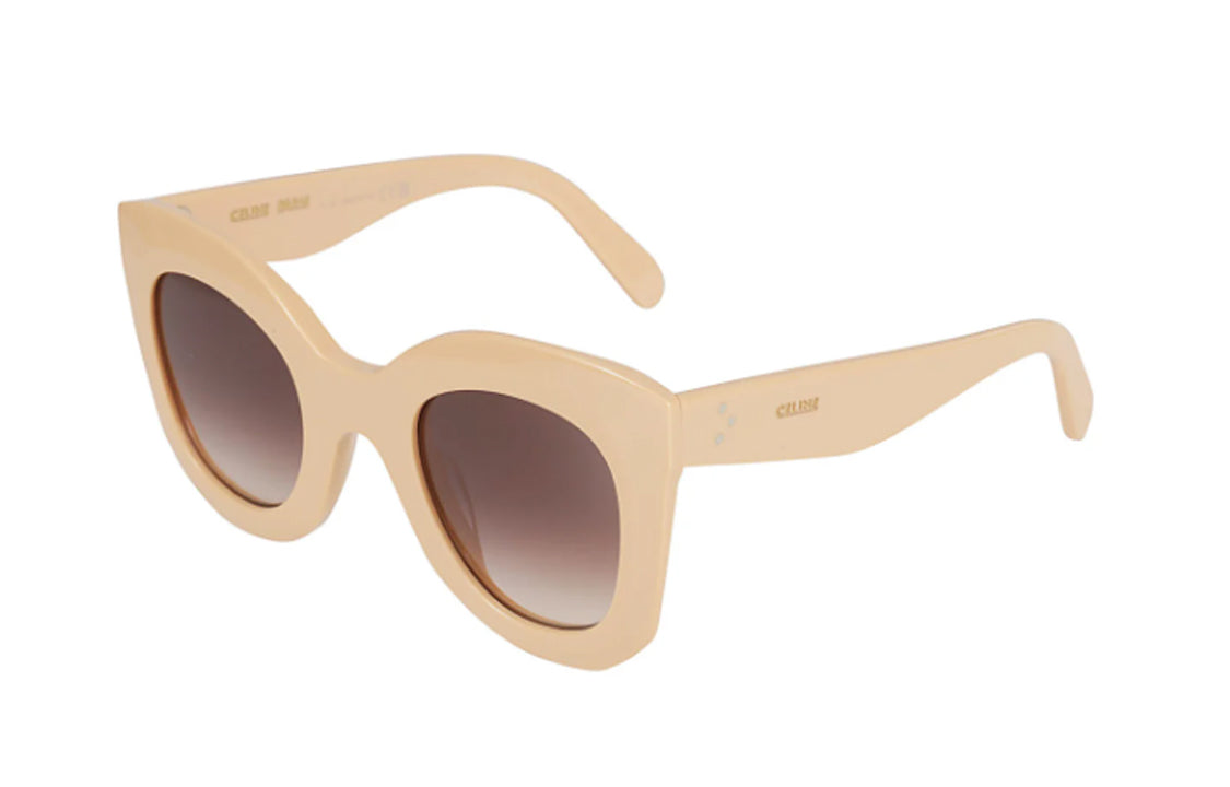 CELINE Irregular Shape Sunglasses Women's Beige