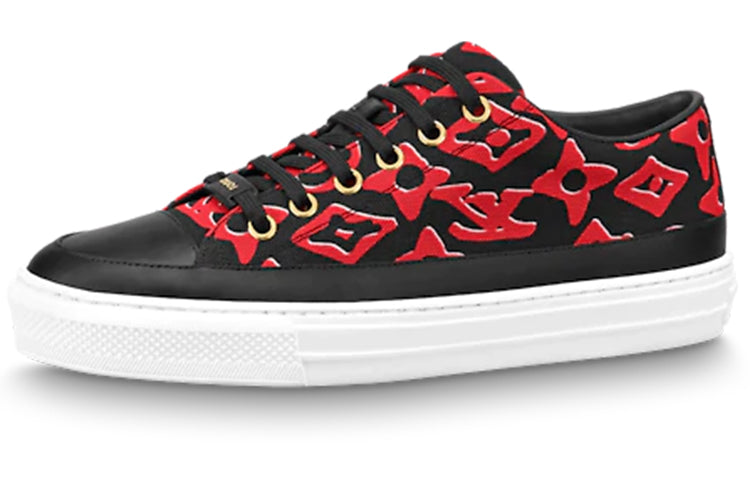 LOUIS VUITTON Stellar Stylish Skateboarding Shoes Women's Black Red