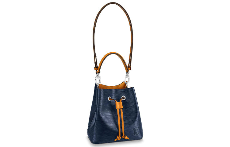 LOUIS VUITTON Cow Leather Bucket Bags Shoulder Bag Crossbody Bag Handbags Mini Women's Indigo/Jiang Yellow Lining