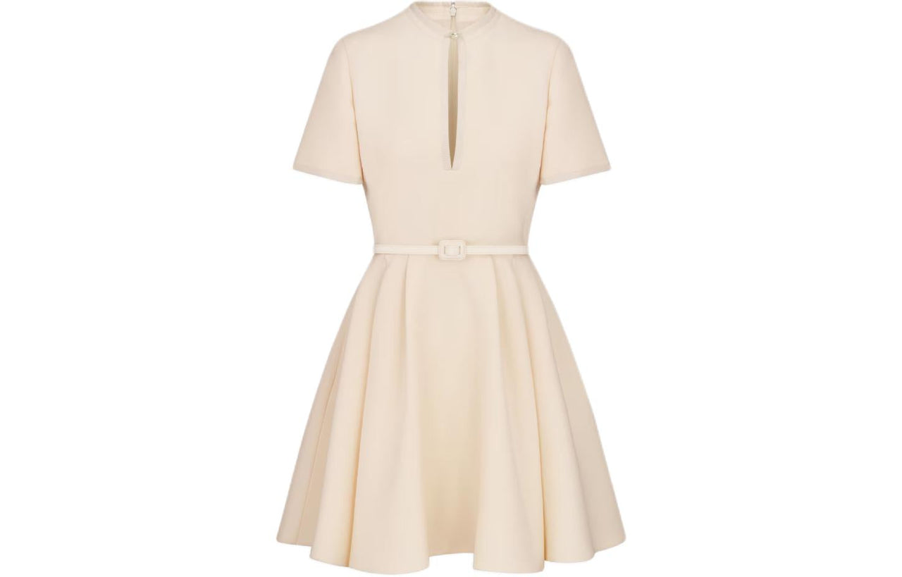 DIOR Belted Short-Sleeved Dress