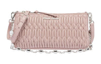 MIU MIU Matelassé Sheepskin Pleated Shoulder Bag, Crossbody Bag Mini Women's Egg White Stone Color