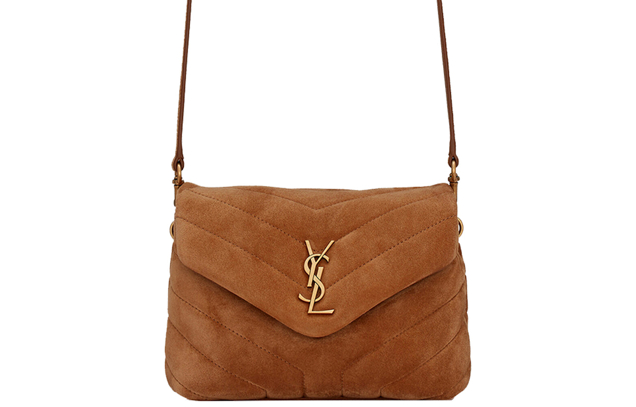SAINT LAURENT LOULOU Quilting Leather Shoulder Bag Crossbody Bag Mini Women's Cinnamon