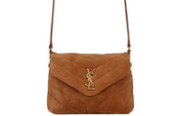 SAINT LAURENT LOULOU Quilting Leather Shoulder Bag Crossbody Bag Mini Women's Cinnamon
