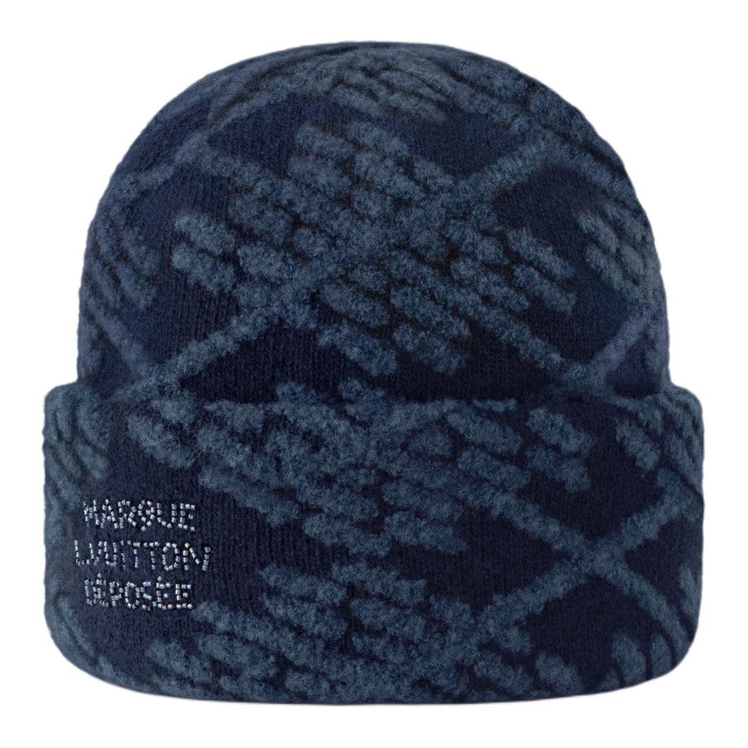 LOUIS VUITTON Sheep Wool Beanies Men's Blue