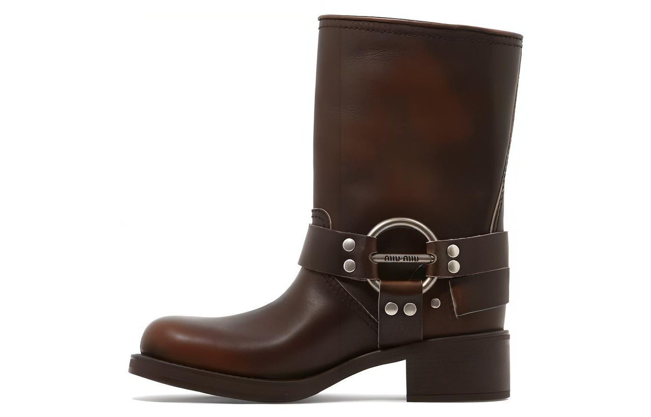 MIU MIU Ankle Boots Women's Brown